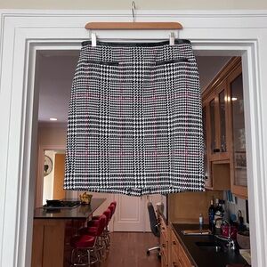 Talbots Houndstooth Mini Skirt - Black, White, Pink